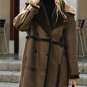 Commense Brown Teddy Shearling Coat